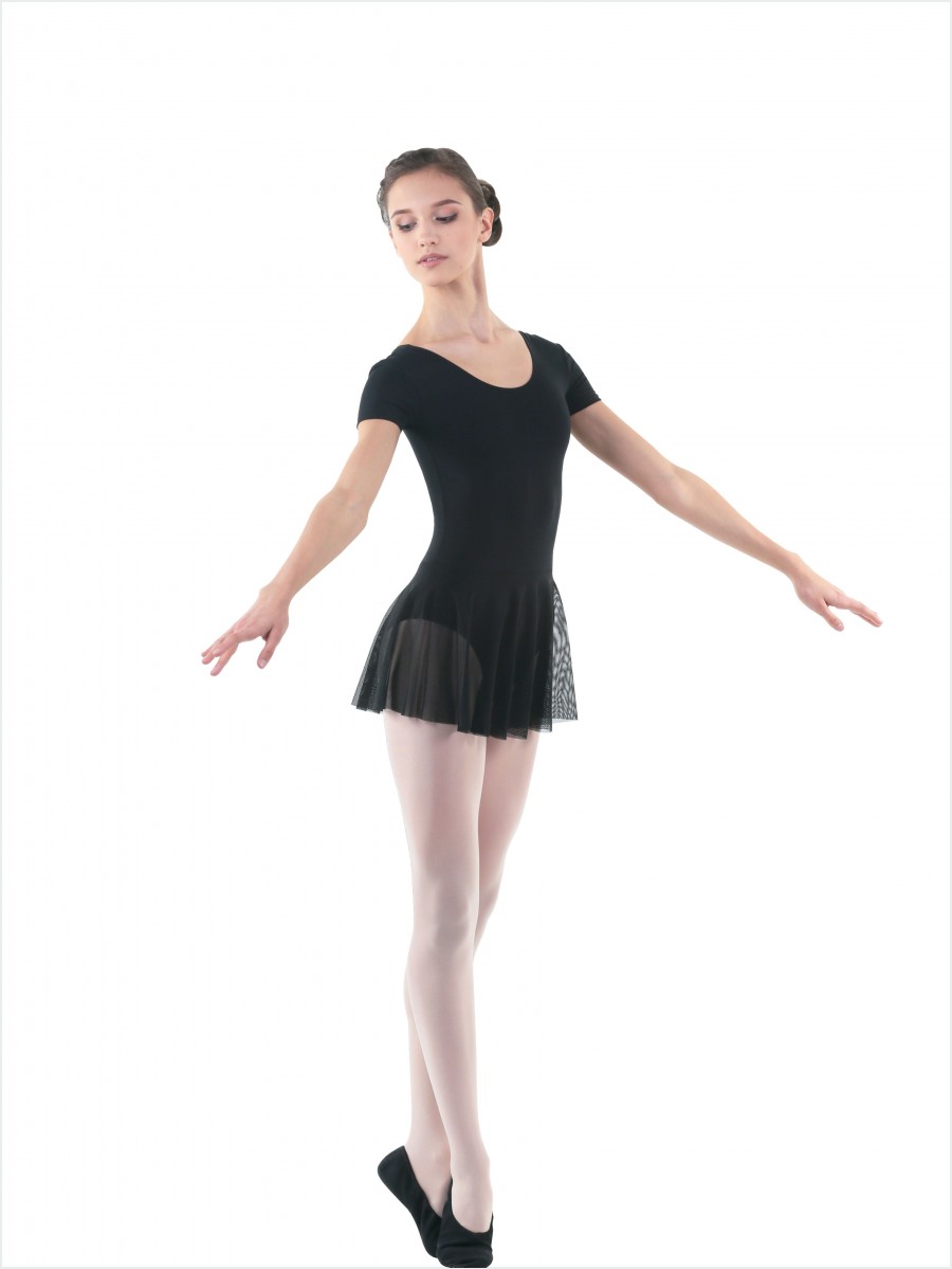 Ballet leotard with skirt SOLO FD961 black color, size 116