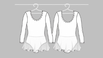 Ballet leotard with 3/4 sleeve and skirt SOLO FD960