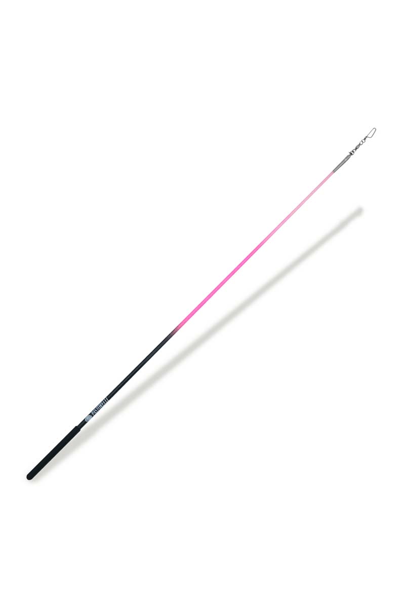 Shaded glitter Rhythmic Gymnastics Stick PASTORELLI 59.50 cm 02387 Black Fuchsia Pink with Black grip FIG 