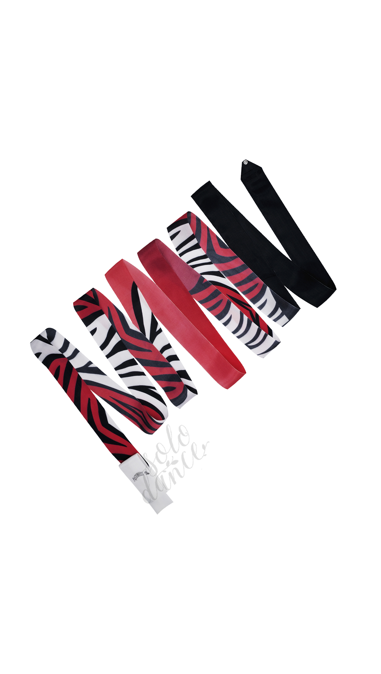 Pastorelli Antigua ARCHE' gymnastic ribbon 5 m 05978 Zebra Black-Red-White FIG
