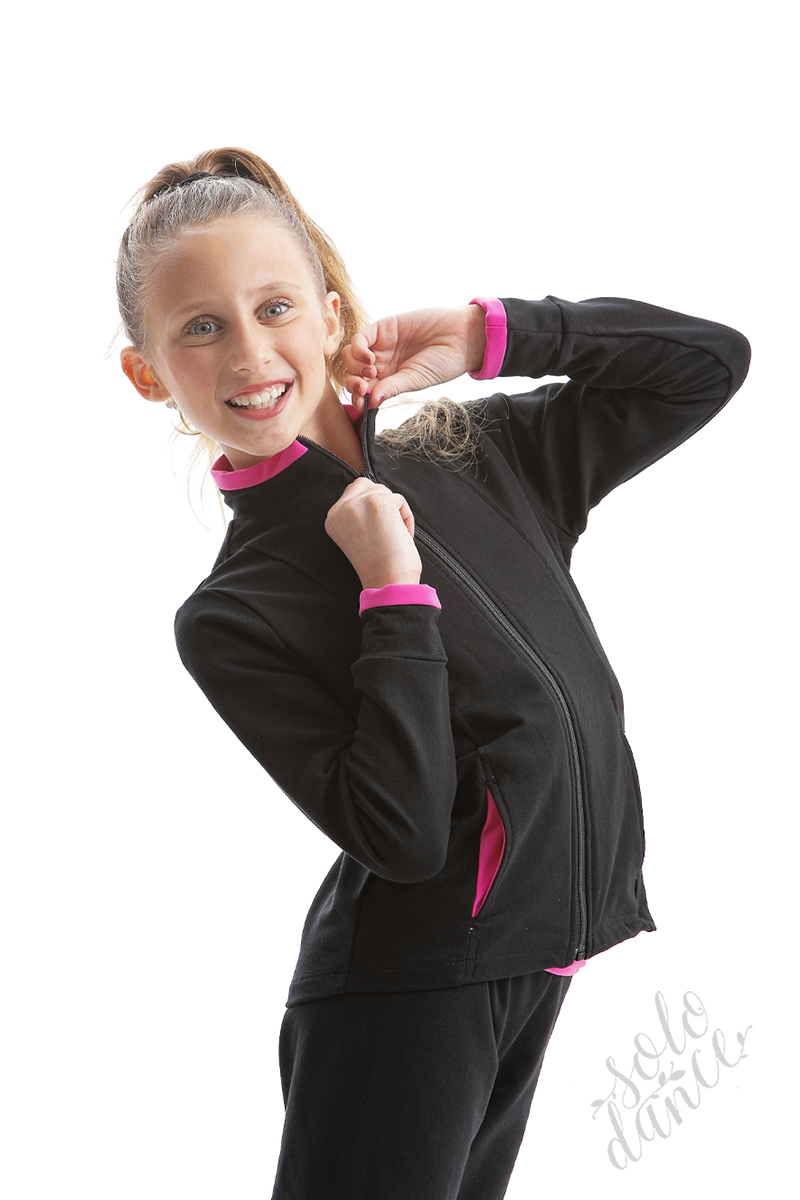 Catia Gym Jacket PASTORELLI  black-pink size 10 (128-134)