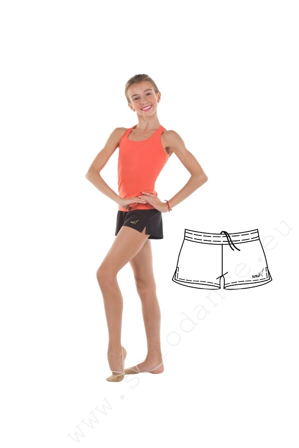 Loose gymnastics shorts with side slits SOLO RG762 size 158