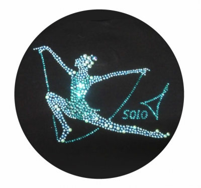 Rhythmic gymnastics t-shirt with crystals SOLO RG 650.20 "Gymnast with rope"