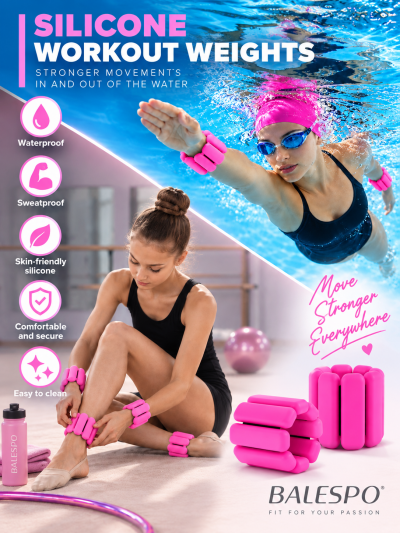 Adjustable Silicone Workout Weights BALESPO SW-1LB (1 lb Pair) black image