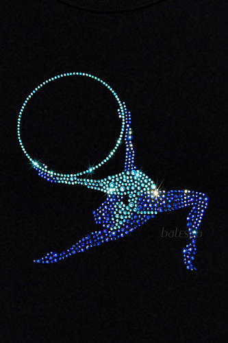 Rhythmic gymnastics t-shirt with crystals SOLO RG 650.20 Gymnast with rope