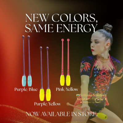 Gymnastics Clubs Venturelli C415T18 002-016 BLACK/RED 41 cm F.I.G.