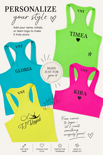 Personalized dance top with name or logo – custom print for dancers