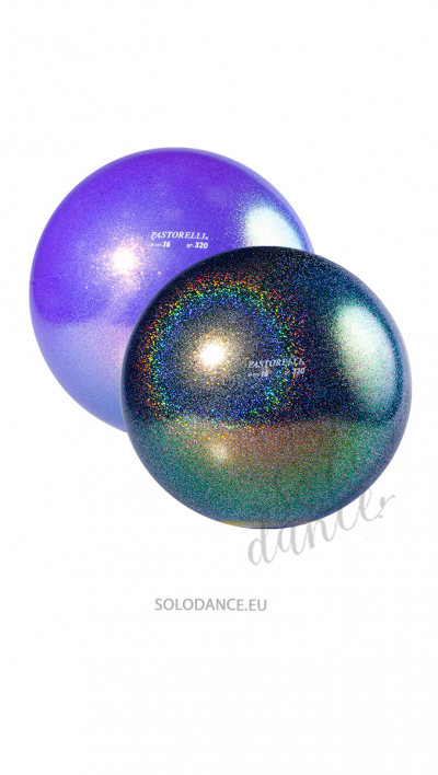 Rhythmic gymnastics ball PASTORELLI HV GLITTER Glitter Lilac 04574 - 16 cm